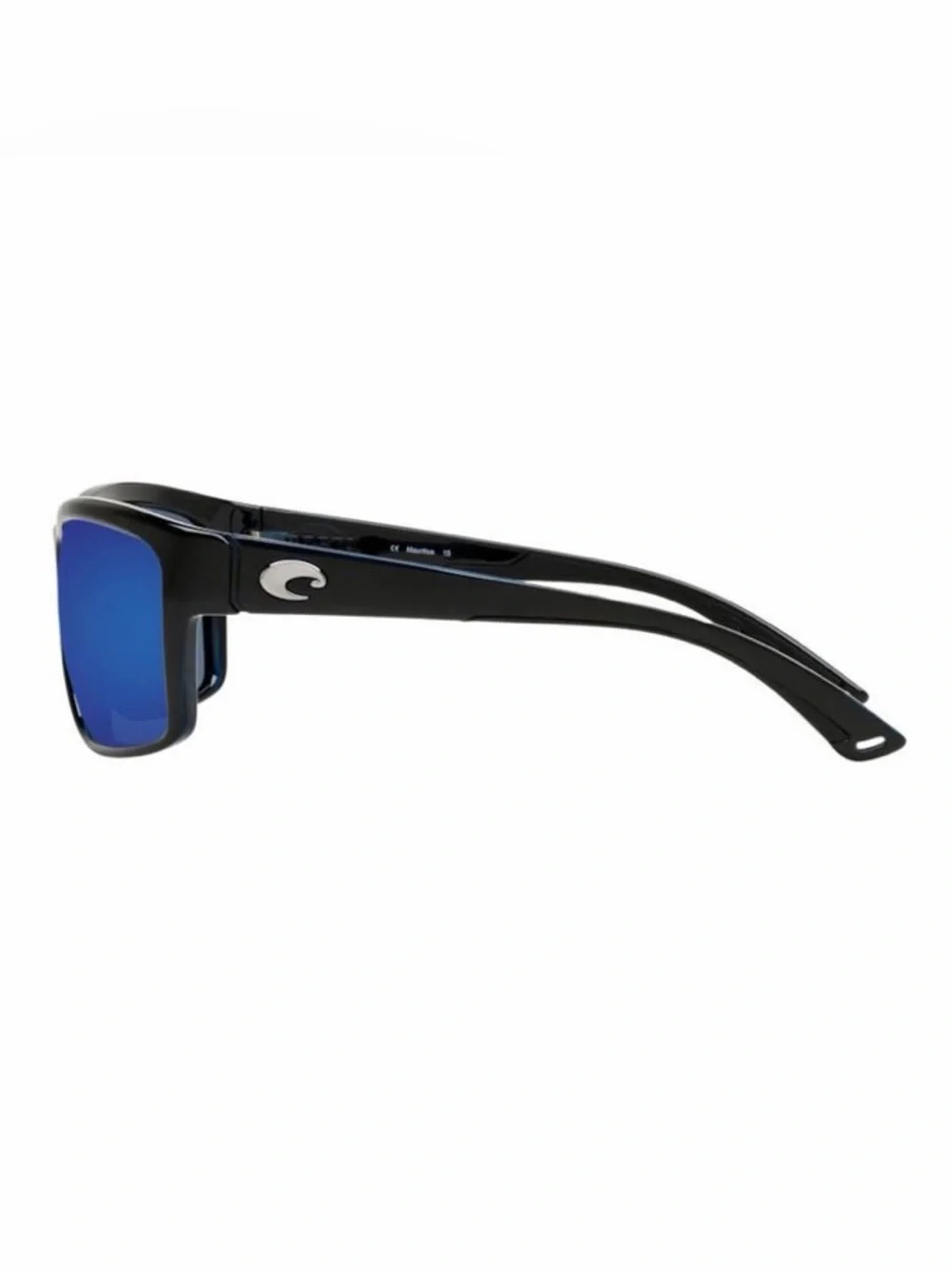 Costa Del Mar Mens Mag Bay Shiny Black Frame Blue Mirror Polarized Sunglasses